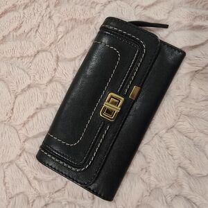 CHLOE Black Wallet with Gold Accent